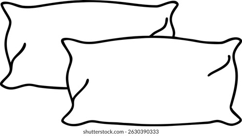 Black pillow silhouette design for comfort and sleep related vector graphics