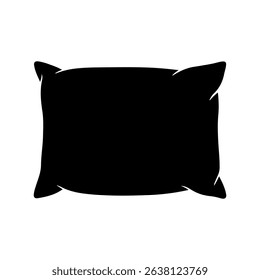 Black Pillow silhouette icon vector flat design on white background