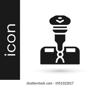 Black Pilot icon isolated on white background.  Vector