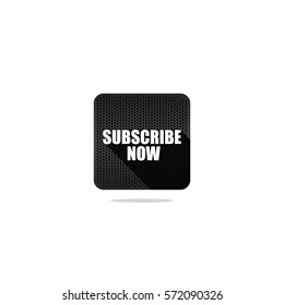 Black Pin Hole Background Subscribe Now Icon with Long Shadow