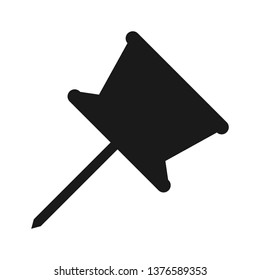 black pin icon isolated vector