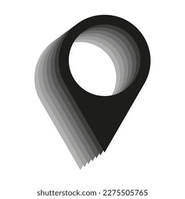 black pin icon. Mark location. Web search button concept. Vector illustration.