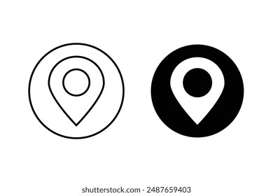 black Pin icon vector. Location icon symbol . location point, perfect for symbols and more