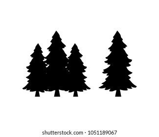 Black Pine Tree Sign Symbol Icon Logo Vector
