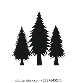 Black Pine Tree vector silhouette. Evergreen forest silhouettes of pine trees vector graphics for design.

EPS10
RGB Color
300DPI