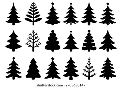 Black pine trees and branches christmas trees evergreen trees