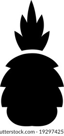 Black pineapple, illustration, vector on white background.