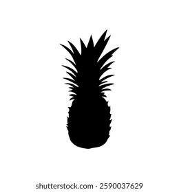 Black Pineapple silhouette vector illustration on white background