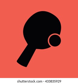 Black ping pong icon vector