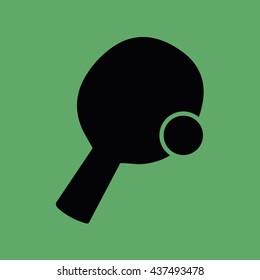 Black ping pong icon vector