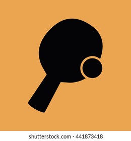 Black ping pong icon vector