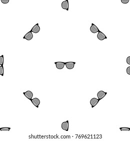 Black pinhole glasses pattern repeat seamless in black color for any design. Vector geometric illustration