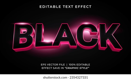 Black pink 3d editable text effect