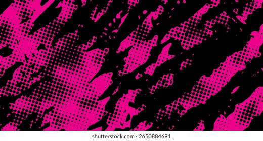 Black and pink abstract background with brush strokes and halftone style. abstract grunge modern art