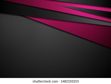 Black and pink abstract corporate tech background. Vector dark modern design