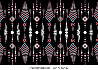 Schwarz Rosa Blaue Geometrie Indianisch Indianisch Ethnisch Navajo Traditionell Abstraktes Muster 