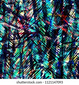 Black, pink, blue, green seamless texture. Stripes and strokes. Abstract vector background for web page, banners backdrop, fabric, home decor, wrapping