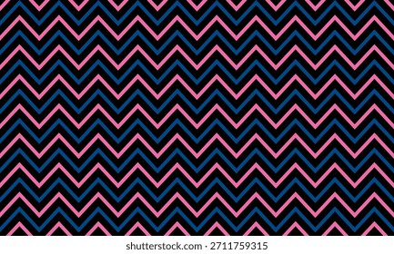 Schwarz, rosa und blaue Zick-Zack nahtloses Muster