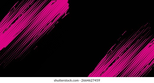 Negro Pincel de color rosa Patrón de coche Etiqueta engomada Anuncio Deportivo Línea abstracta Rosa Combinación de color negro Patrón de pincel grunge Diseño de carreras de automovilismo moderno	
