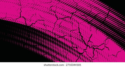 Black pink brush pattern car sticker, banner, sporty abstract lines, black pink color combination, grunge brush pattern.