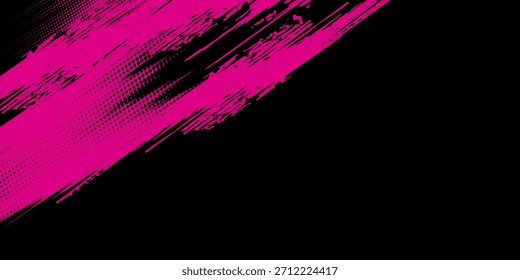 black pink brush pattern car sticker banner sporty abstract line pink black.
