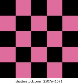 Black and pink checkered pattern. Black and pink square background. Checkered wallpaper. Vector illustration