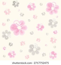 Patrón de flor de cerezo negro y rosa