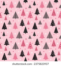 black and pink christmas tree pattern 107