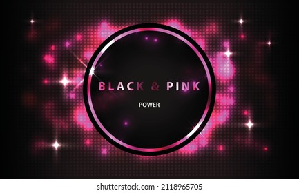 Fondo de alimentación de color negro y rosa - Vector