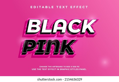 Black Pink Editable Text Effect