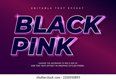 Black pink editable text effect template