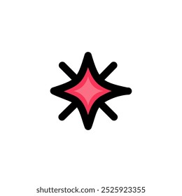 Ilustração de vetor de ícone de efeitos em preto e rosa