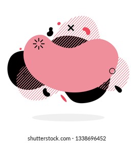 Black and pink flat style abstract vector banner isolated on white background. Modern geometric liquid form. Modern template. Template for the design for logo, flyer, presentation etc. Vector