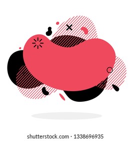 Black and pink flat style abstract vector banner isolated on white background. Modern geometric liquid form. Modern template. Template for the design for logo, flyer, presentation etc. Vector