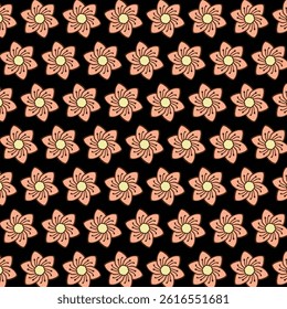 black pink flower pattern design