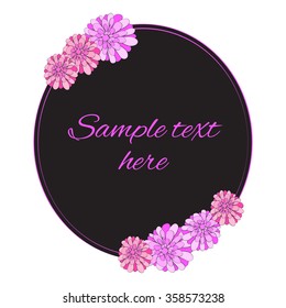Black and pink frame with flowers