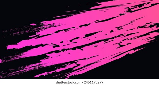 Fondo de textura de pincel degradado negro y rosa. Fondo deportivo vibrante con estilo grunge
