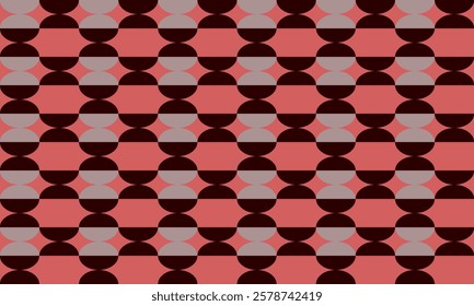 Black pink gray polka dots, half circle on black background for backdrop and wallpaper template. repeat seamless style design for fabric printing, square block