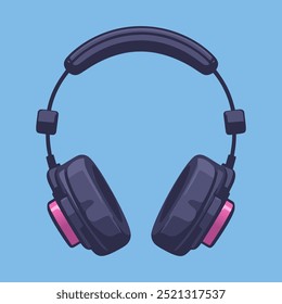 Black and pink headset with a blue background