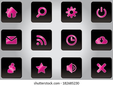black pink icons