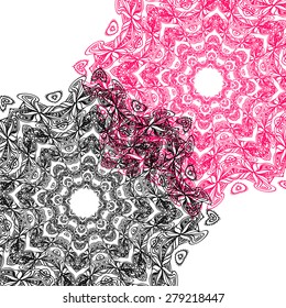 black and pink lace pattern