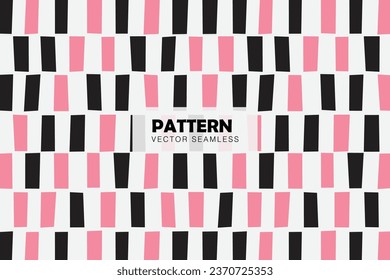 Black and pink lines square shapes seamless repeat pattern