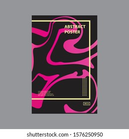 Black Pink Marble Liquid Poster Vector Template, Brochure, flyer