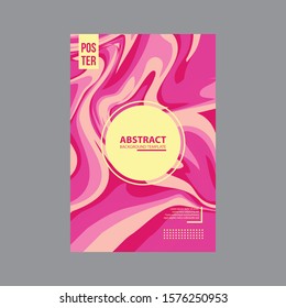 Black Pink Marble Liquid Poster Vector Template, Brochure, flyer