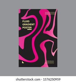 Black Pink Marble Liquid Poster Vector Template, Brochure, flyer