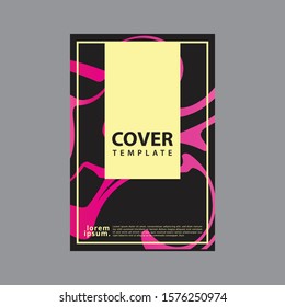 Black Pink Marble Liquid Poster Vector Template, Brochure, flyer