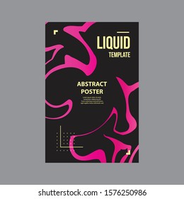 Black Pink Marble Liquid Poster Vector Template, Brochure, flyer