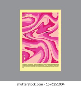 Black Pink Marble Liquid Poster Vector Template, Brochure, flyer