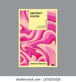Black Pink Marble Liquid Poster Vector Template, Brochure, flyer