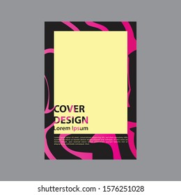 Black Pink Marble Liquid Poster Vector Template, Brochure, flyer